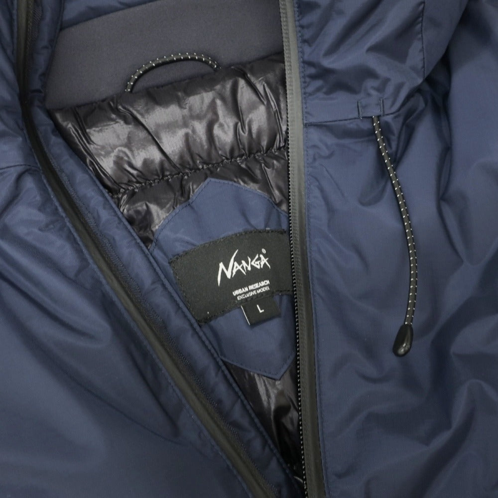 【中古】ナンガ NANGA URBAN RESEARCH別注 リップストップナイロン系 Green Down ダウンジャケット ネイビー【サイズL】【 状態ランクB 】【 メンズ 】