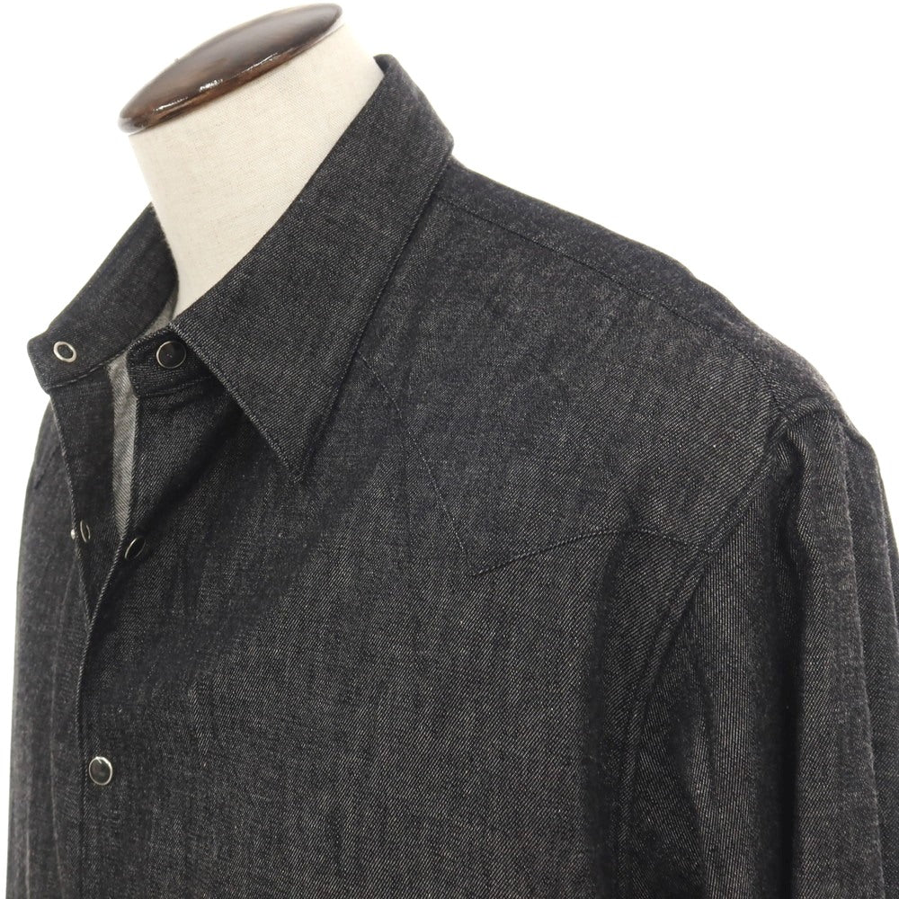【中古】セモー semoh URBAN RESEARCH別注 コットン デニム ウエスタンシャツ ブラック【サイズ3】【 状態ランクB 】【 メンズ 】