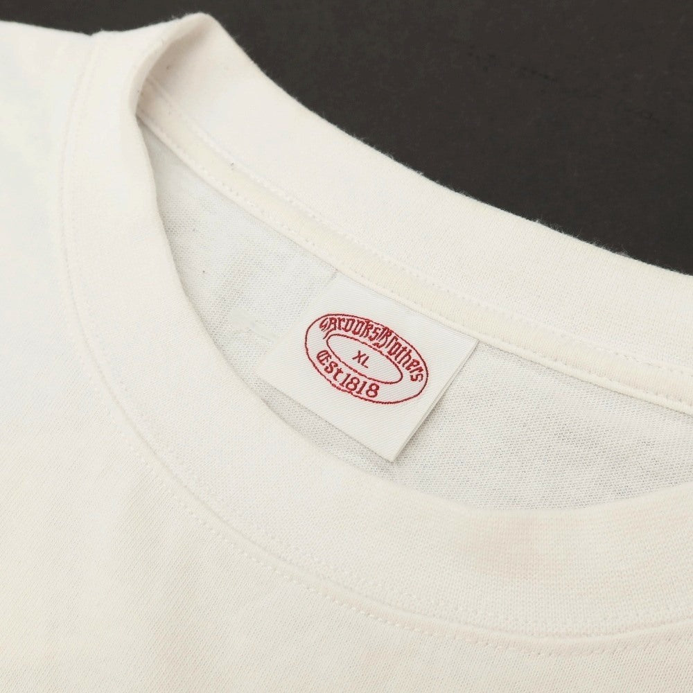 【中古】ブルックスブラザーズ Brooks Brothers URBAN RESEARCH別注 コットン系 クルーネック 半袖Tシャツ ホワイト【サイズXL】【 状態ランクC 】【 メンズ 】