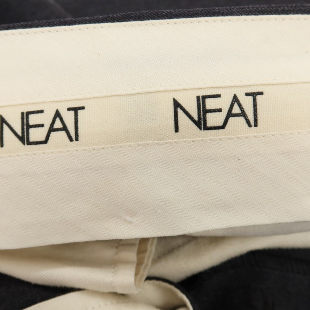 【中古】ニート NEAT ウール系 セミフレア カジュアルスラックスパンツ ダークグレー【サイズ表記なし(L位)】【 状態ランクB 】【 メンズ 】