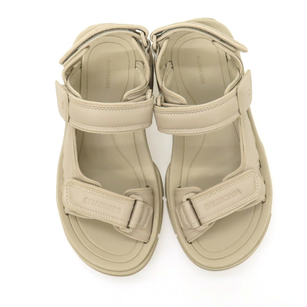【中古】【未使用】バレンシアガ BALENCIAGA 合成皮革 サンダル ベージュ【サイズ41】【 状態ランクS 】【 メンズ 】