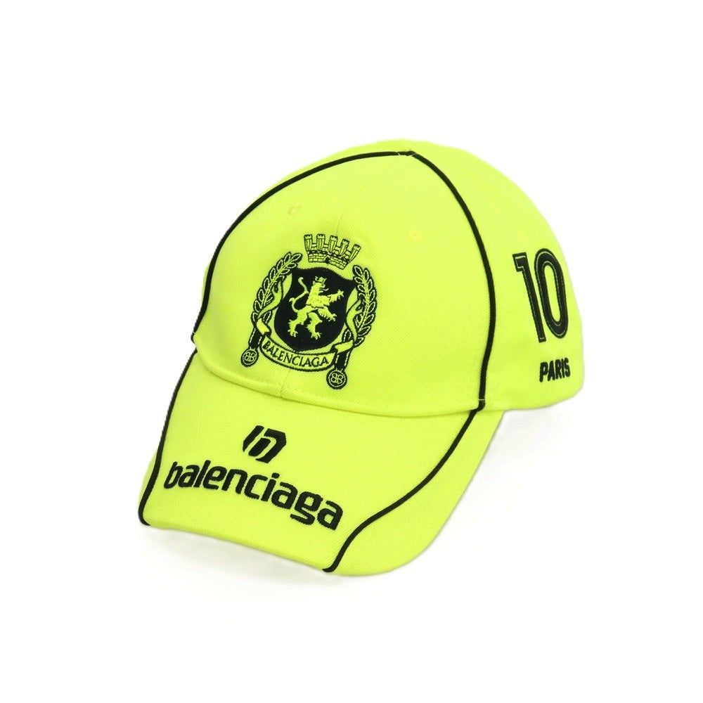 【中古】バレンシアガ BALENCIAGA コットン PARIS CAP キャップ 帽子 ネオンイエロー系【サイズL（59cm）】【メンズ】 中古】バレンシアガ BALENCIAGA コットン PARIS CAP キャップ 帽子