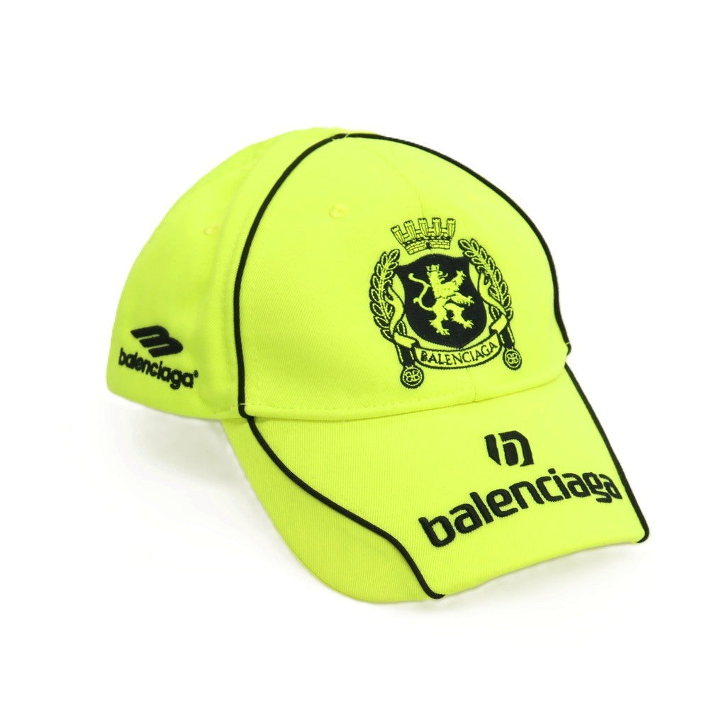 【中古】バレンシアガ BALENCIAGA コットン PARIS CAP キャップ 帽子 ネオンイエロー系【サイズL(59cm)】【 状態ランクA 】【 メンズ 】