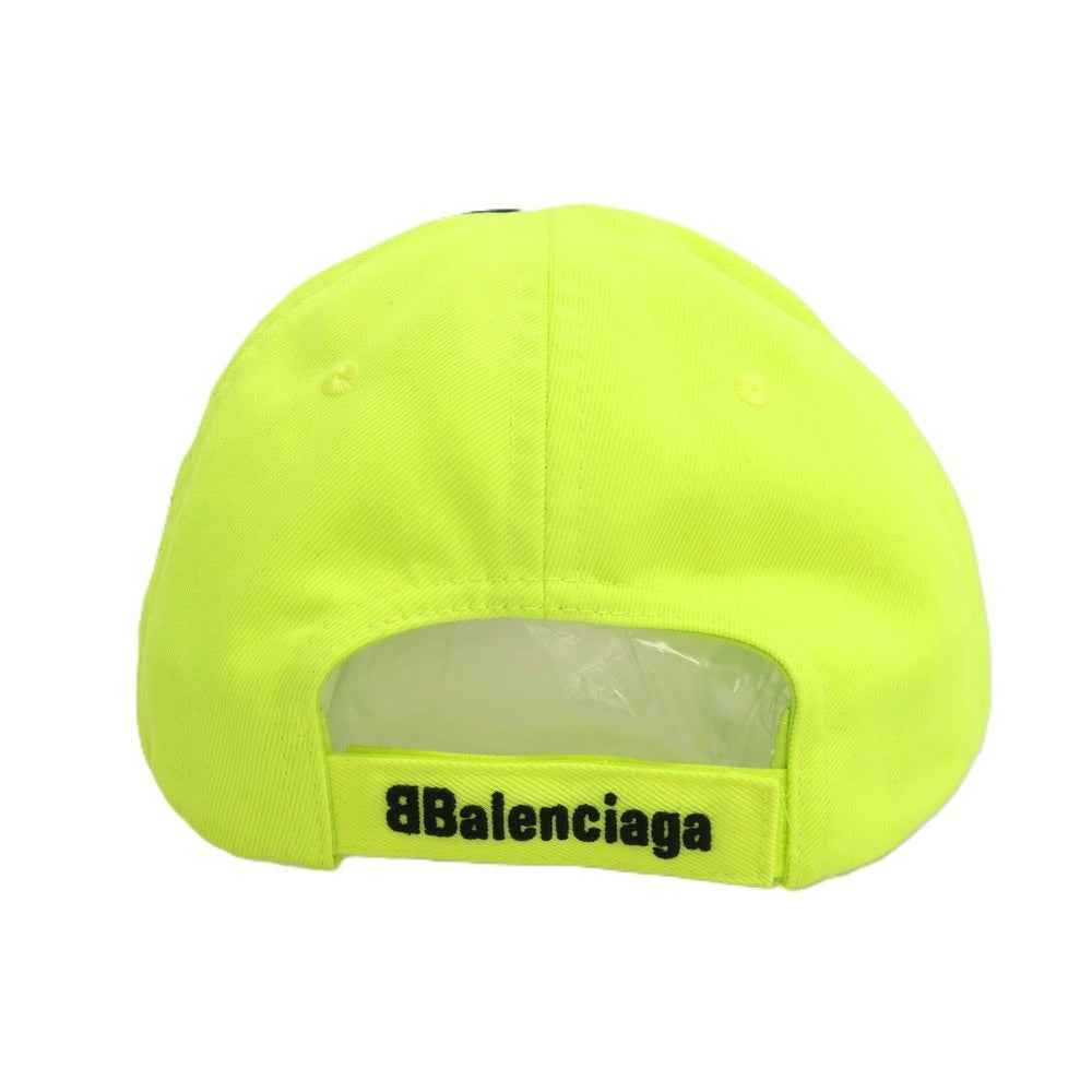 【中古】バレンシアガ BALENCIAGA コットン PARIS CAP キャップ 帽子 ネオンイエロー系【サイズL(59cm)】【 状態ランクA 】【 メンズ 】