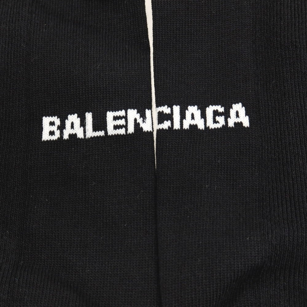 【中古】【未使用】バレンシアガ BALENCIAGA コットンポリエステルポリウレタン ソックス ブラックxホワイト【サイズXL(28~30cm)】【 状態ランクS 】【 メンズ 】