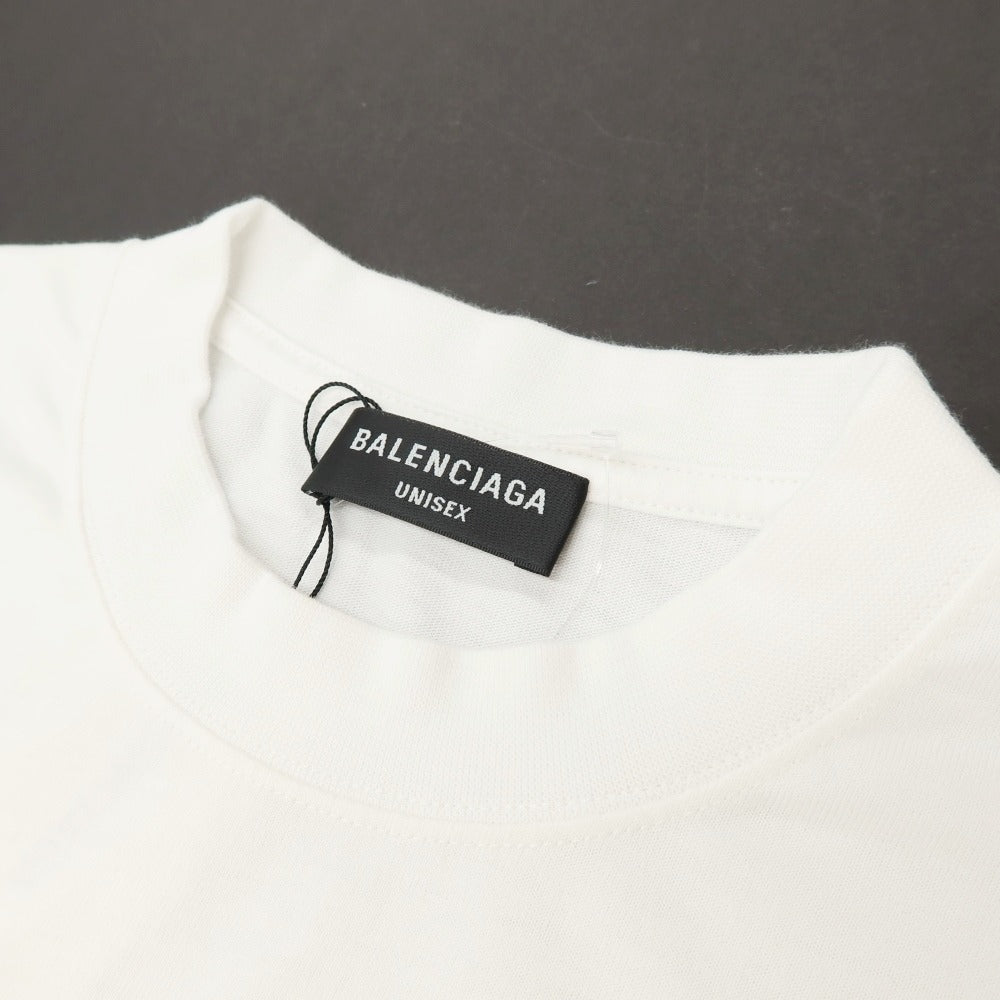 【中古】バレンシアガ BALENCIAGA コットン クルーネック 半袖Tシャツ ホワイト【サイズXS】【 状態ランクA 】【 メンズ 】