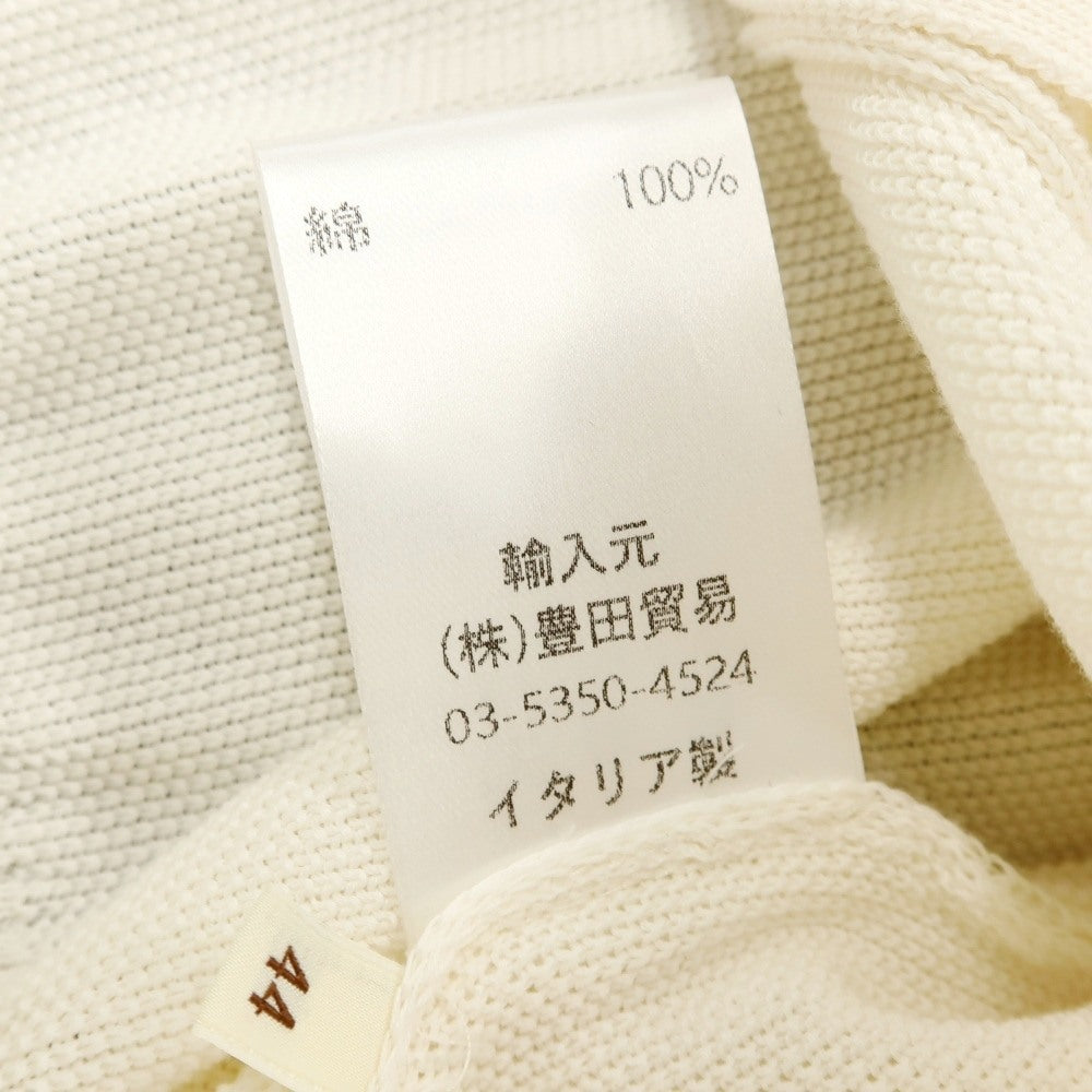 【中古】フィリッポ デ ローレンティス FILIPPO DE LAURENTIIS クレープコットン スタンドカラー ニット カーディガン アイボリー【サイズ44】【 状態ランクA 】【 メンズ 】