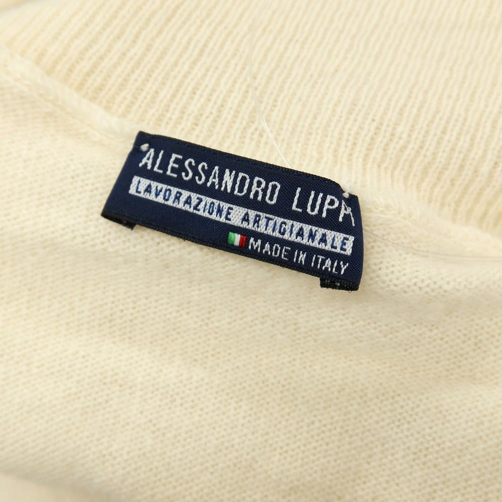 【中古】アレッサンドロルッピ Alessandro Luppi ウールカシミヤ タートルネック プルオーバーニット アイボリー【サイズ44】【 状態ランクC 】【 メンズ 】