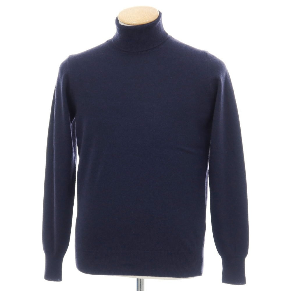 【中古】アレッサンドロルッピ Alessandro Luppi ウールカシミヤ タートルネック プルオーバーニット ネイビー【サイズ44】【 状態ランクB 】【 メンズ 】