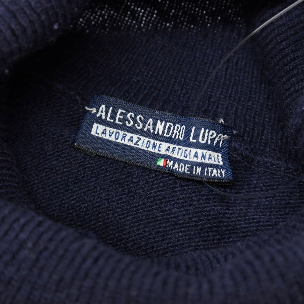 【中古】アレッサンドロルッピ Alessandro Luppi ウールカシミヤ タートルネック プルオーバーニット ネイビー【サイズ44】【 状態ランクB 】【 メンズ 】