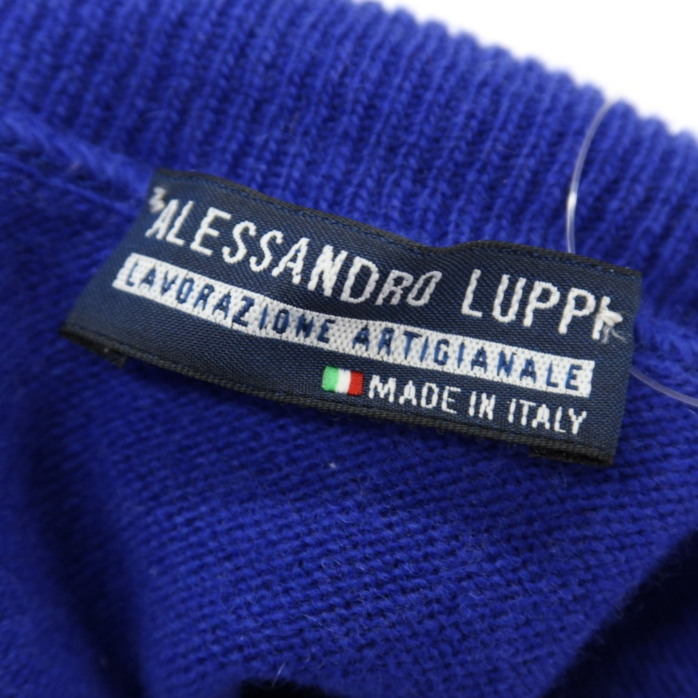 【中古】アレッサンドロルッピ Alessandro Luppi ウールカシミヤ タートルネック プルオーバーニット ロイヤルブルー【サイズ44】【 状態ランクB 】【 メンズ 】