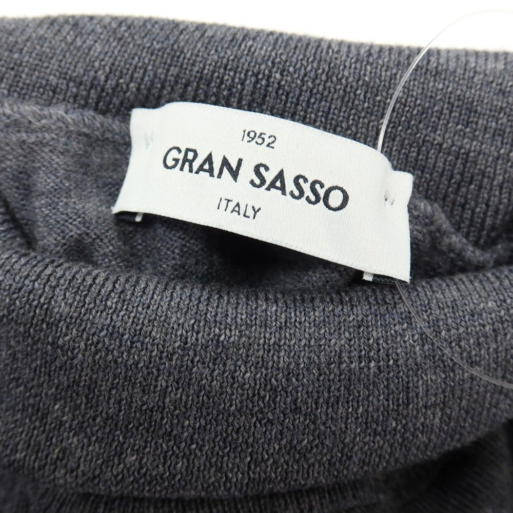 【中古】グランサッソ GRAN SASSO ウール タートルネック プルオーバーニット グレー【サイズ44】【 状態ランクB 】【 メンズ 】