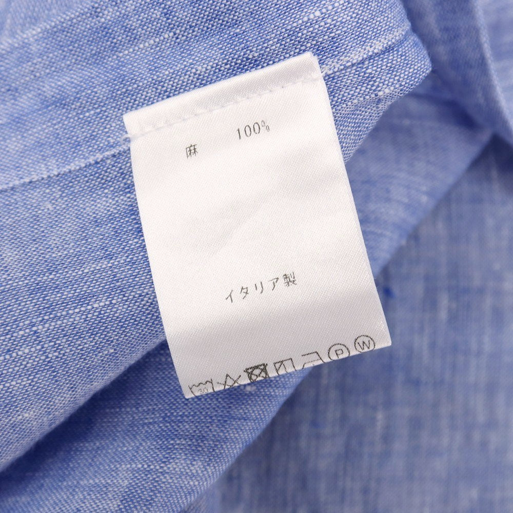 【中古】フィナモレ Finamore リネン ワイドカラー カジュアルシャツ ブルー系【サイズXS】【 状態ランクB 】【 メンズ 】