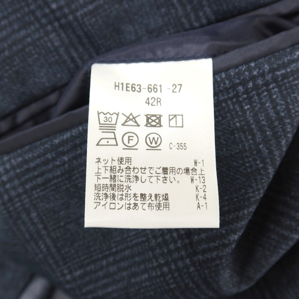 【中古】マッキントッシュフィロソフィー MACKINTOSH PHILOSOPHY ポリエステル ジャージー メッシュ チェック プリント セットアップ スモークブルー【サイズ42R/40】【 状態ランクA 】【 メンズ 】
