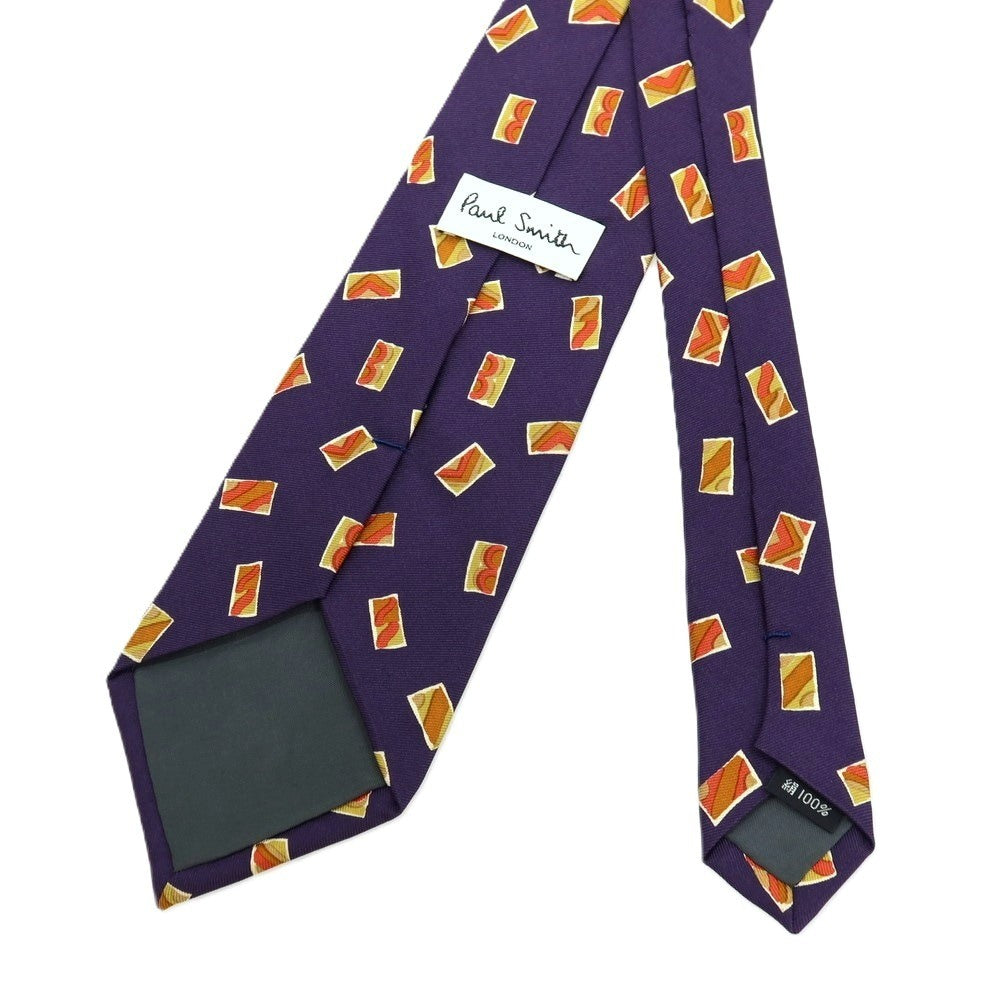 【中古】ポールスミス Paul Smith シルク プリント 小紋柄ネクタイ パープル【 状態ランクB 】【 メンズ 】