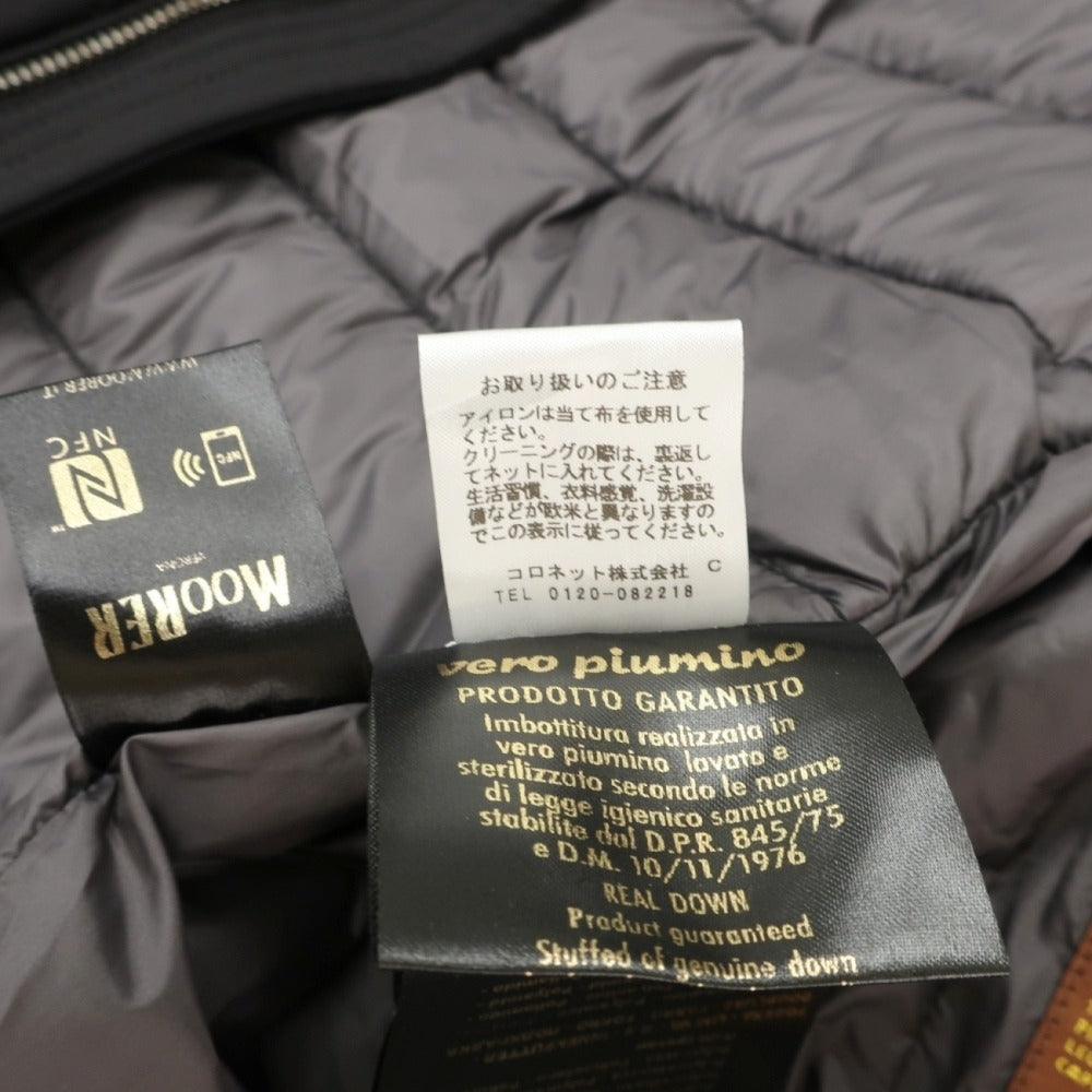 【中古】ムーレー MOORER ACQUA FILIPPO-KM ナイロンポリウレタン ダウンジャケット ブラック【サイズ46】【 状態ランクA 】【 メンズ 】