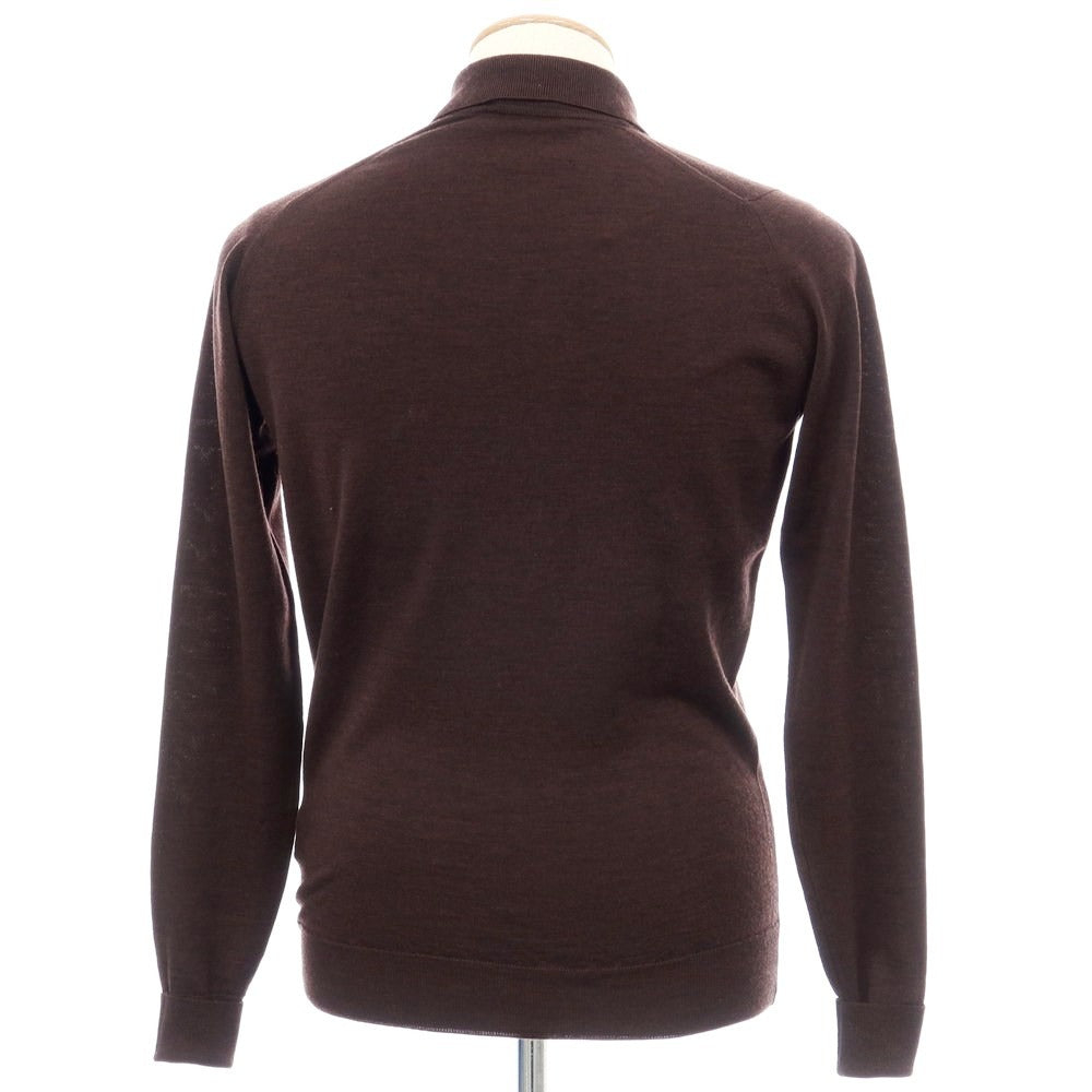 【中古】ジョンスメドレー JOHN SMEDLEY ハイゲージ ウール 長袖 ポロニット ブラウン【サイズXS】【 状態ランクA 】【 メンズ 】
