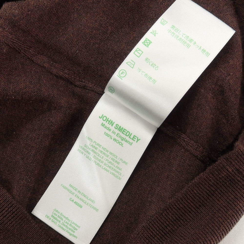 【中古】ジョンスメドレー JOHN SMEDLEY ハイゲージ ウール 長袖 ポロニット ブラウン【サイズXS】【 状態ランクA 】【 メンズ 】