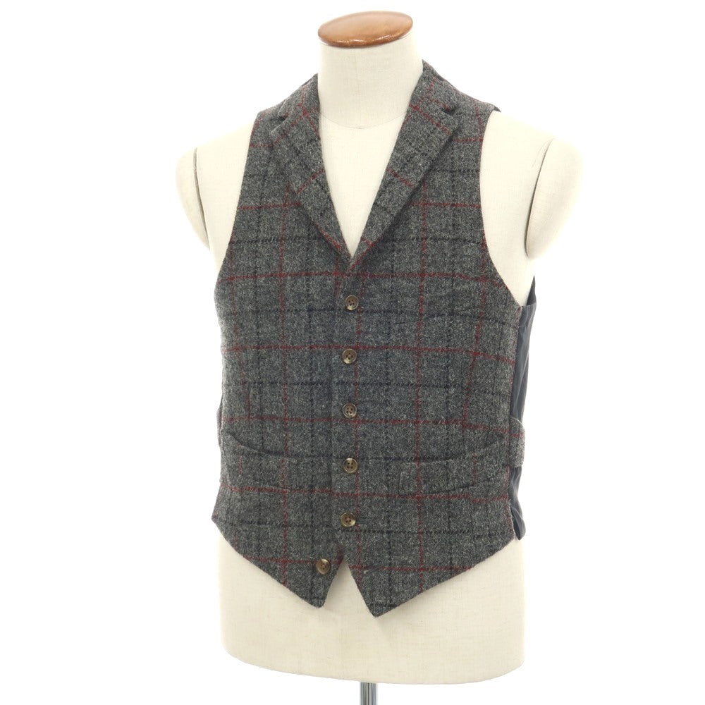 【中古】オックスフォードクラシック OXFORD CLASSIC ウール ハリスツイード チェック カジュアル系ジレ ベスト グレー【サイズ表記なし(M位)】【 状態ランクB 】【 メンズ 】