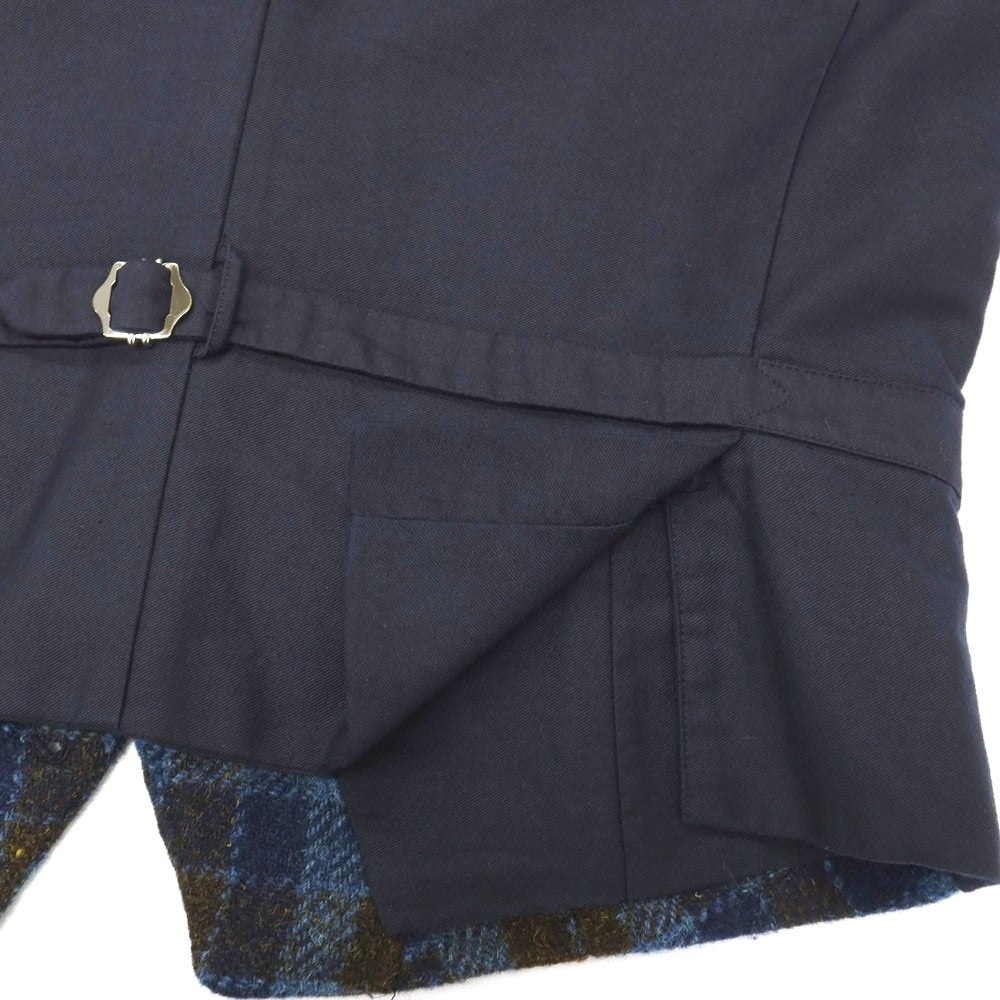 【中古】スーツカンパニー THE SUIT COMPANY ANTONIO LAVERDA ウール ハリスツイード チェック カジュアル系ジレ ベスト ブルーxカーキ【サイズM】【 状態ランクB 】【 メンズ 】