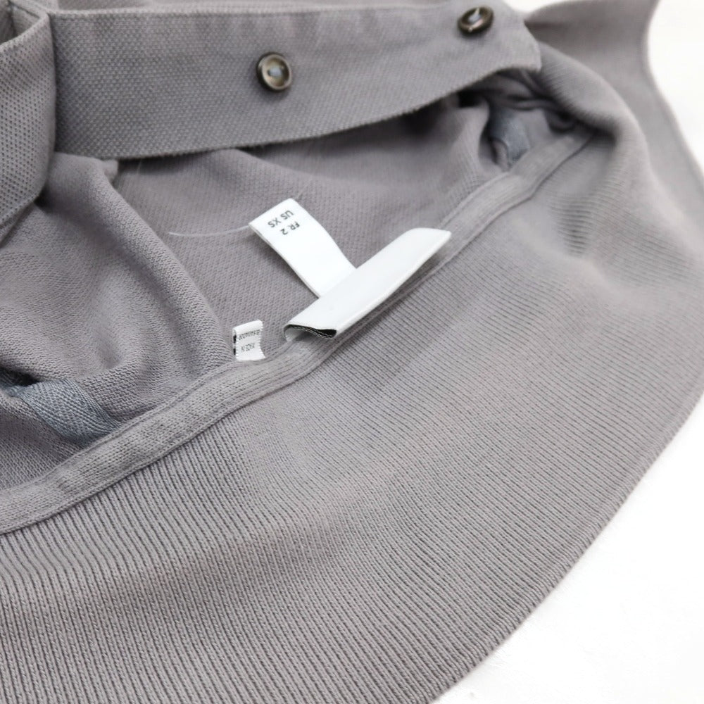 【中古】ラコステ LACOSTE コットン 鹿の子 半袖ポロシャツ グレー系【サイズ2】【 状態ランクC 】【 メンズ 】
