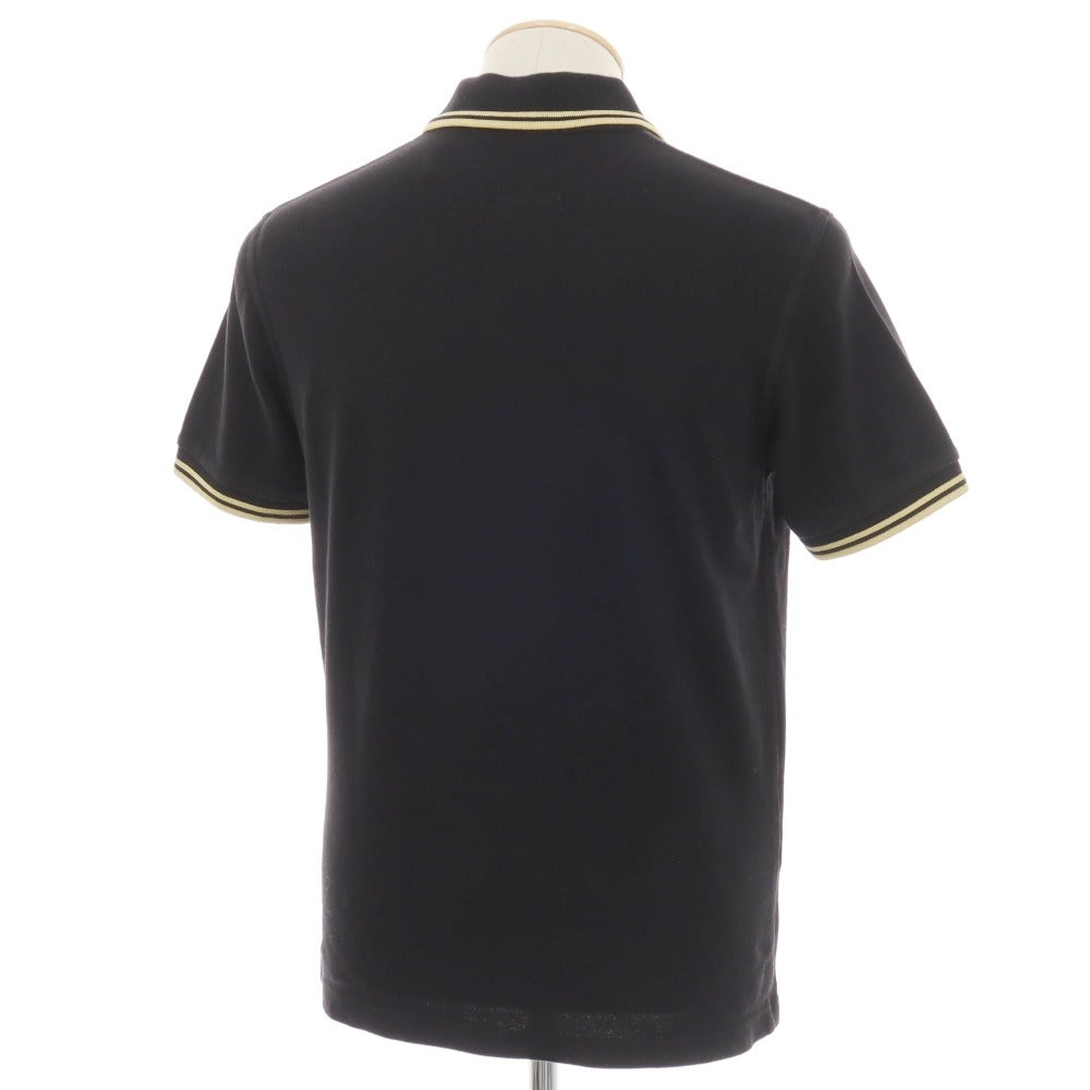 【中古】フレッドペリー FRED PERRY コットン 鹿の子 半袖ポロシャツ ブラック【サイズ36】【 状態ランクC 】【 メンズ 】