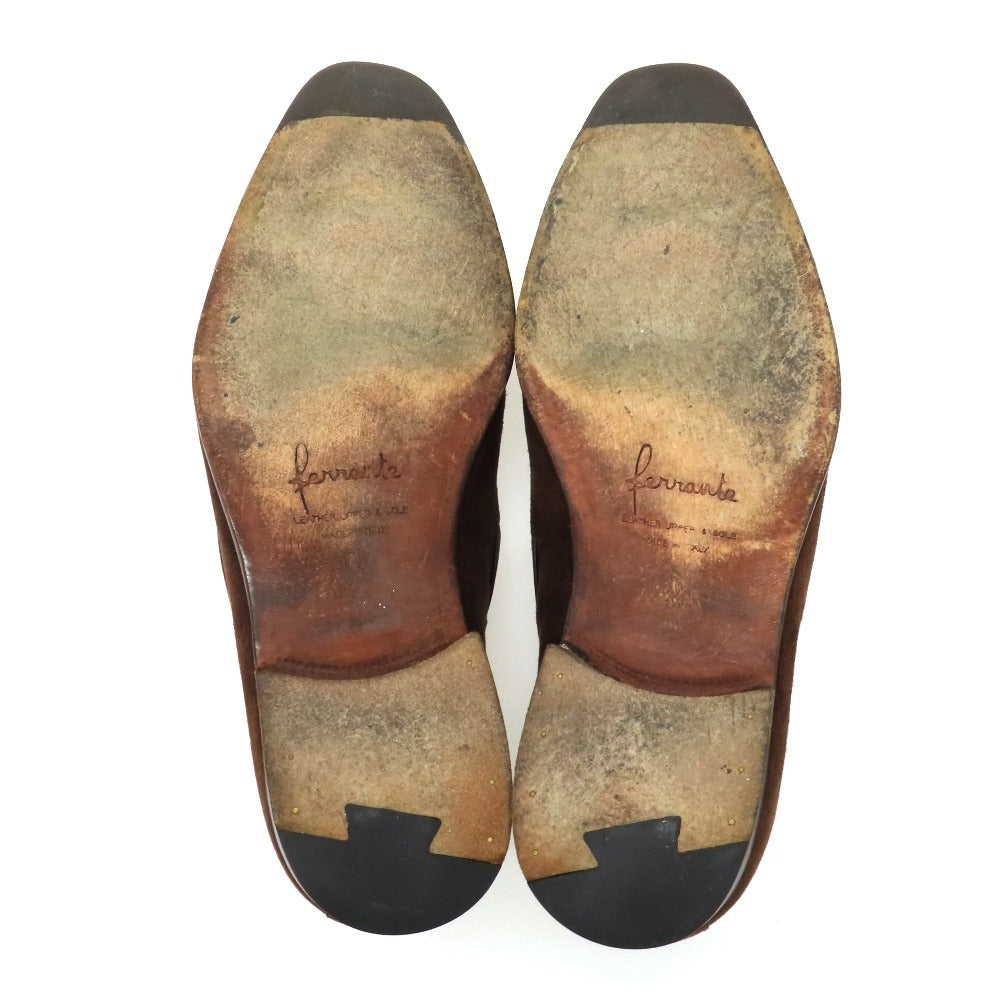 【中古】フェランテ FERRANTE スエード ローファー ブラウン【サイズ6】【 状態ランクC 】【 メンズ 】