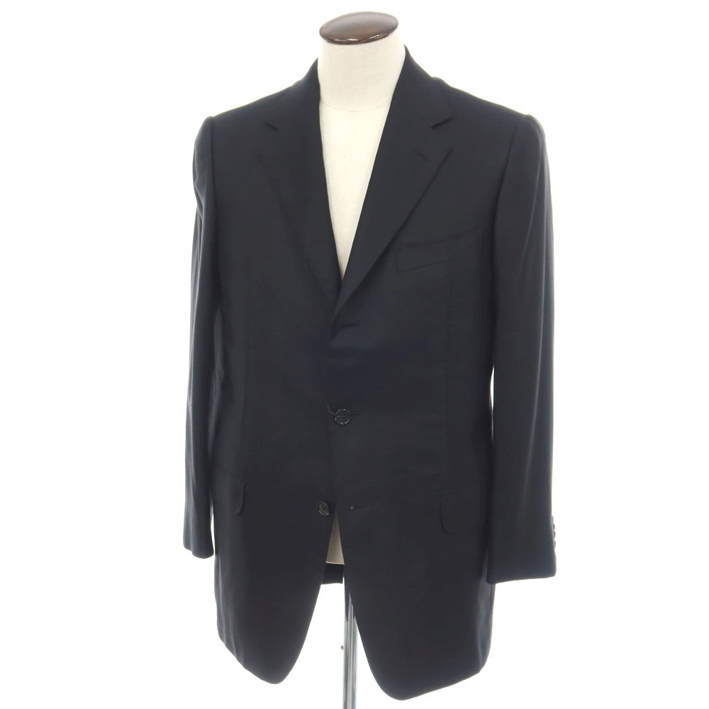 【中古】エルメネジルドゼニア Ermenegildo Zegna ウールシルク ヘリンボーン 3B テーラードジャケット ブラック【サイズ50】【 状態ランクB 】【 メンズ 】