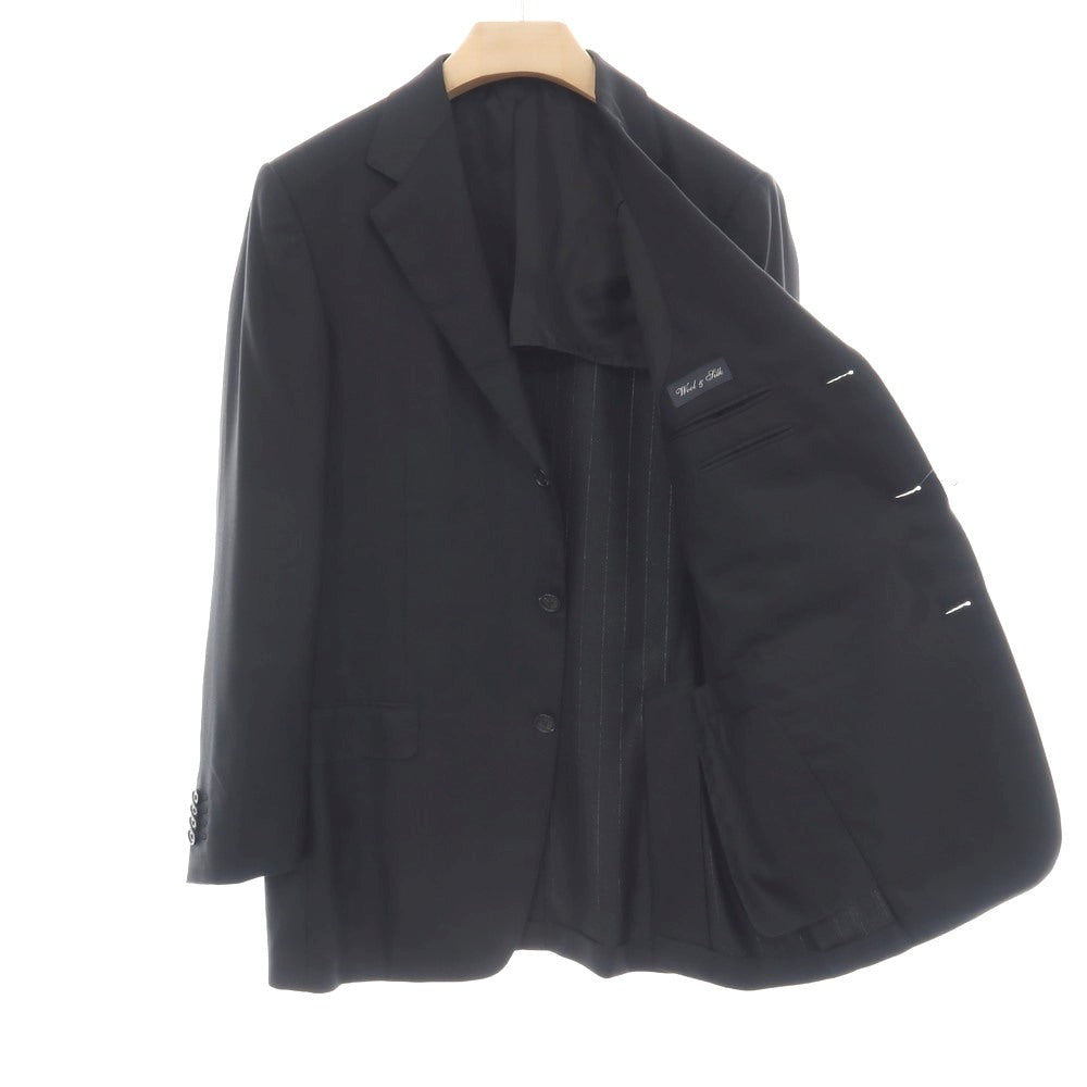 【中古】エルメネジルドゼニア Ermenegildo Zegna ウールシルク ヘリンボーン 3B テーラードジャケット ブラック【サイズ50】【 状態ランクB 】【 メンズ 】