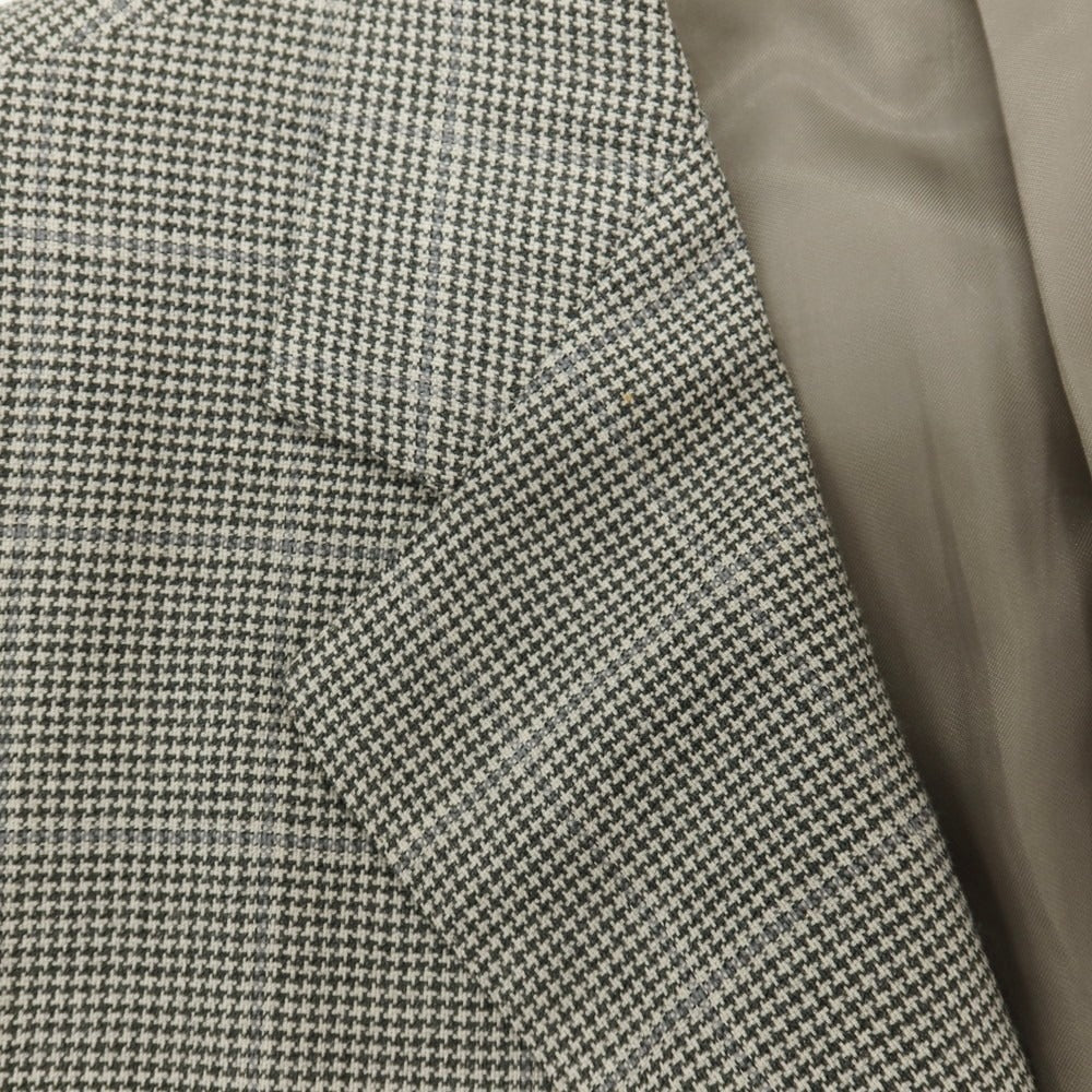 【中古】エルメネジルドゼニア Ermenegildo Zegna ウール チェック 3B テーラードジャケット グレーxホワイト【サイズ50】【 状態ランクB 】【 メンズ 】