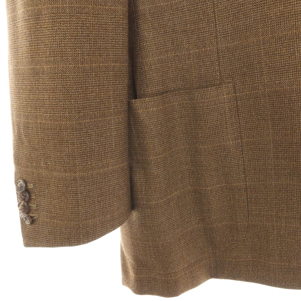 【中古】エルメネジルドゼニア Ermenegildo Zegna ウール チェック 3B テーラードジャケット ブラウンxイエローオーカー【サイズ50】【 状態ランクC 】【 メンズ 】