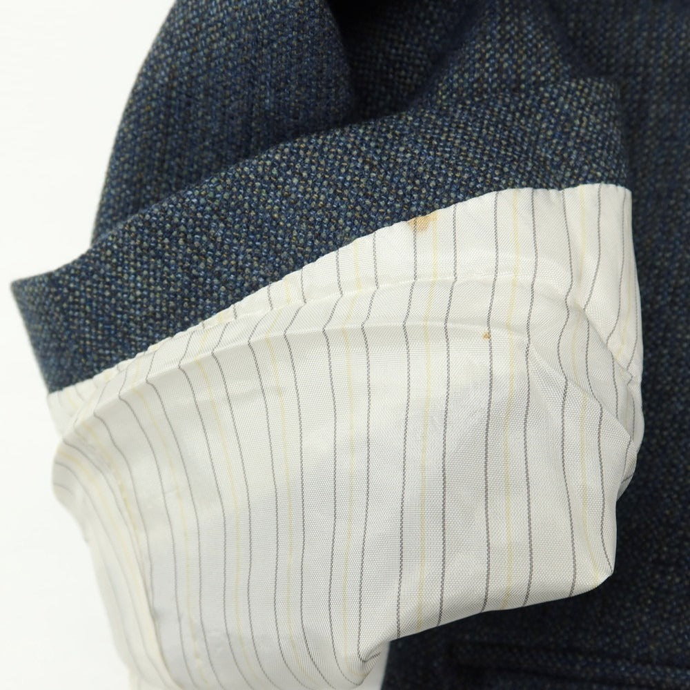 【中古】エルメネジルドゼニア Ermenegildo Zegna ウールカシミヤ 3つボタン テーラードジャケット ネイビーブルーxオリーブグリーン【サイズ50】【 状態ランクB 】【 メンズ 】
