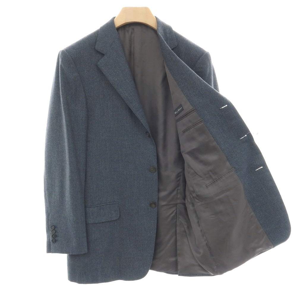 【中古】エルメネジルドゼニア Ermenegildo Zegna ウールカシミヤ 3つボタン テーラードジャケット ネイビーブルーxオリーブグリーン【サイズ50】【 状態ランクB 】【 メンズ 】