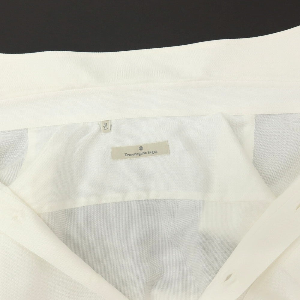 【中古】エルメネジルドゼニア Ermenegildo Zegna コットン レギュラーカラー ドレスシャツ ホワイト【サイズ41】【 状態ランクB 】【 メンズ 】