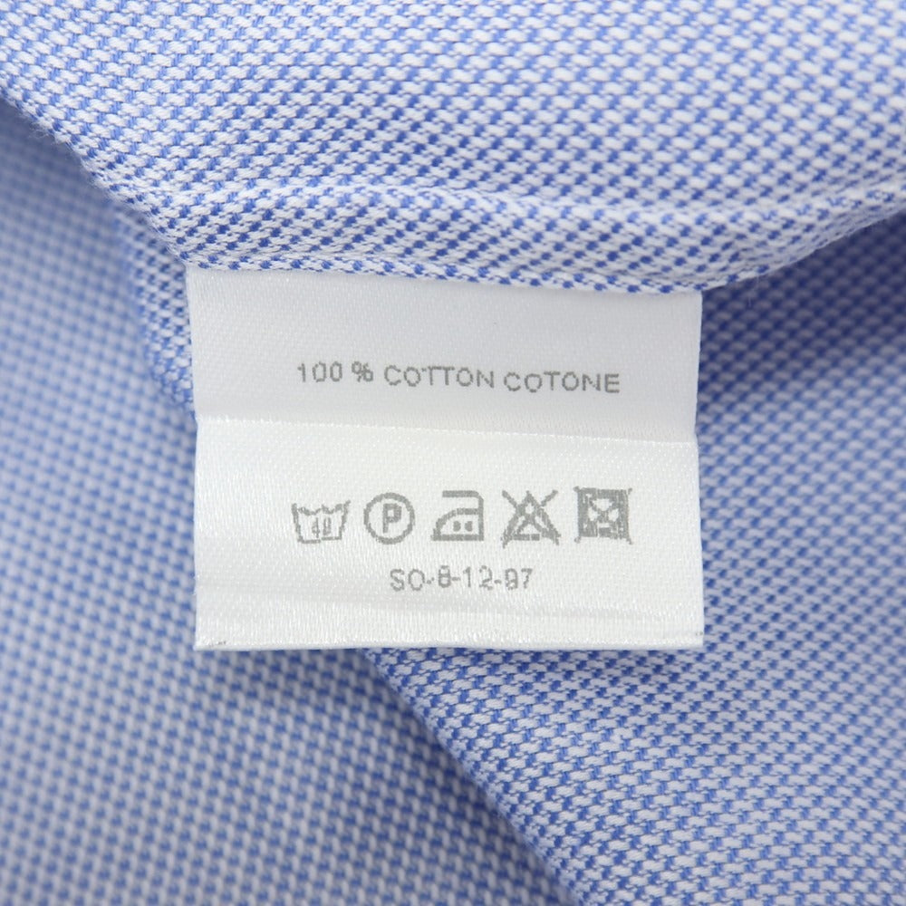 【中古】エルメネジルドゼニア Ermenegildo Zegna コットン ドゥエボットーニ レギュラーカラー ドレスシャツ ブルー【サイズ41】【 状態ランクC 】【 メンズ 】