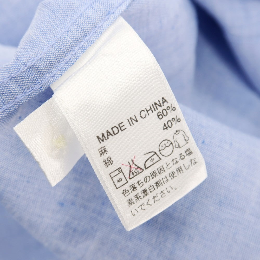 【中古】バナナリパブリック Banana Republic リネンコットン セミワイドカラー カジュアルシャツ ブルー【サイズL】【 状態ランクB 】【 メンズ 】