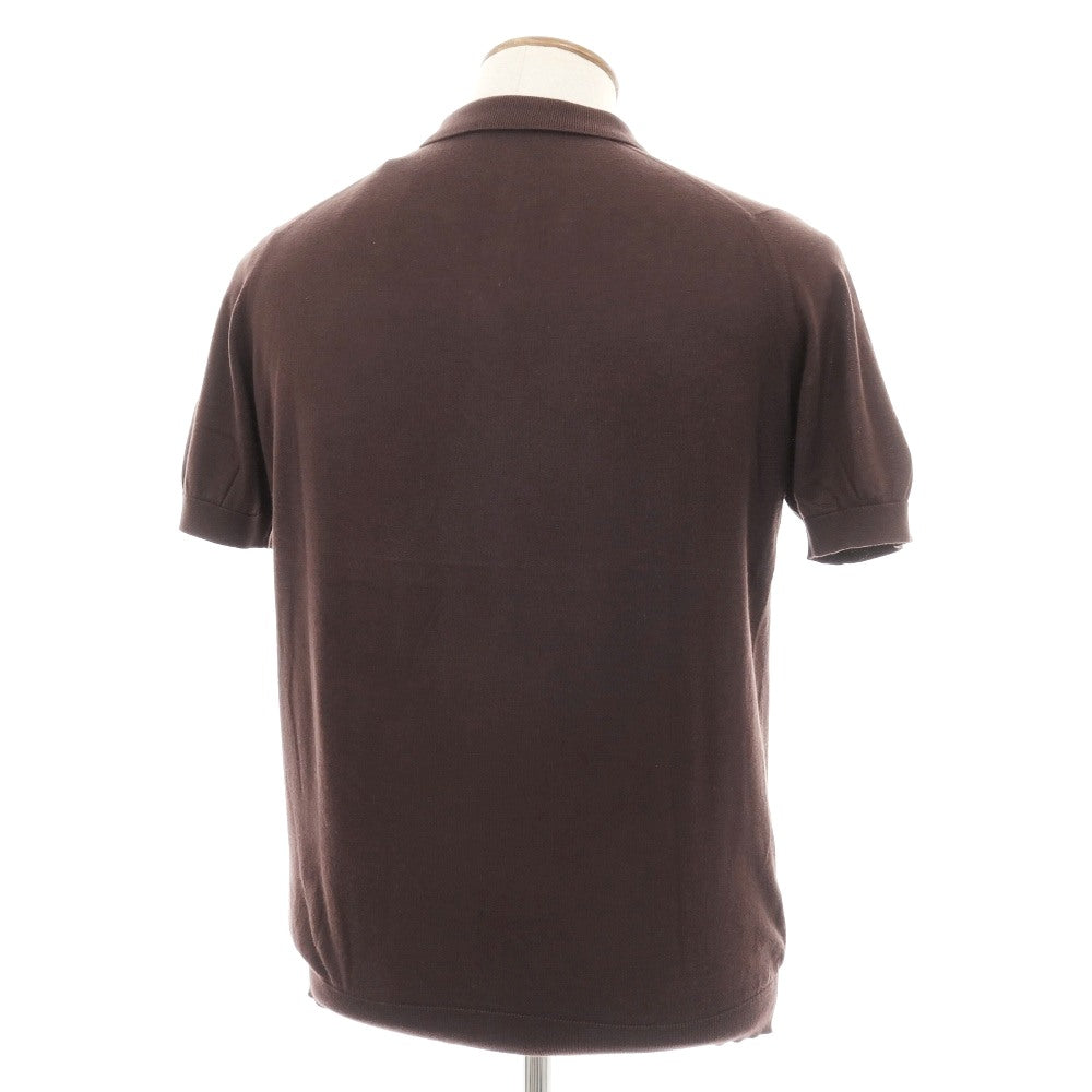 【中古】ジョンスメドレー JOHN SMEDLEY ハイゲージ シーアイランドコットン 半袖 ポロニット ブラウン【サイズM】【 状態ランクB 】【 メンズ 】