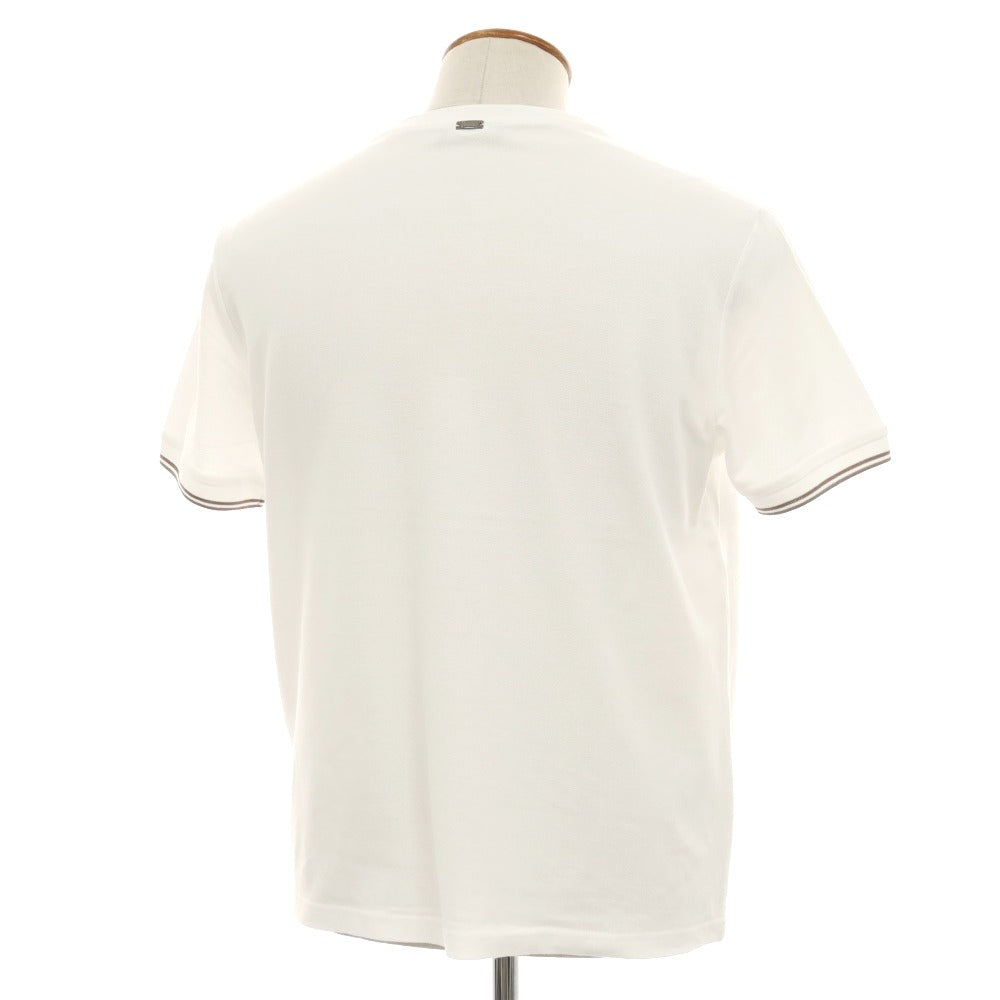 【中古】ヘルノ Herno 鹿の子調コットン クルーネック 半袖Tシャツ ホワイト【サイズ48】【 状態ランクB 】【 メンズ 】