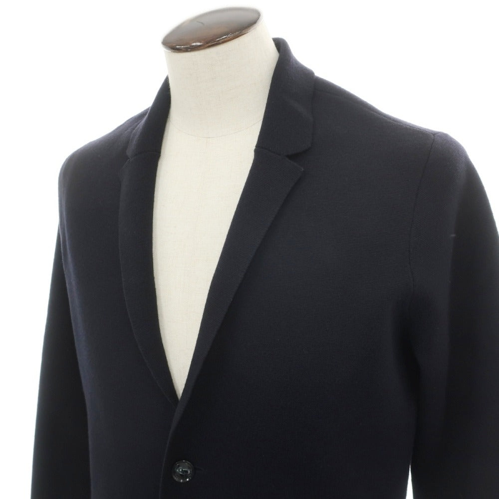 【中古】エンポリオ アルマーニ EMPORIO ARMANI ウールナイロンポリウレタン ジャケット型 2B カーディガン ネイビー【サイズ52】【 状態ランクB 】【 メンズ 】