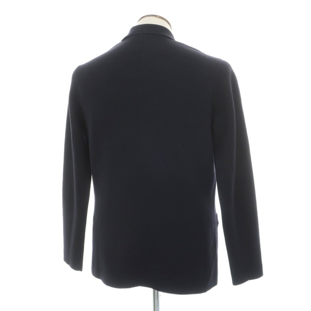 【中古】エンポリオ アルマーニ EMPORIO ARMANI ウールナイロンポリウレタン ジャケット型 2B カーディガン ネイビー【サイズ52】【 状態ランクB 】【 メンズ 】