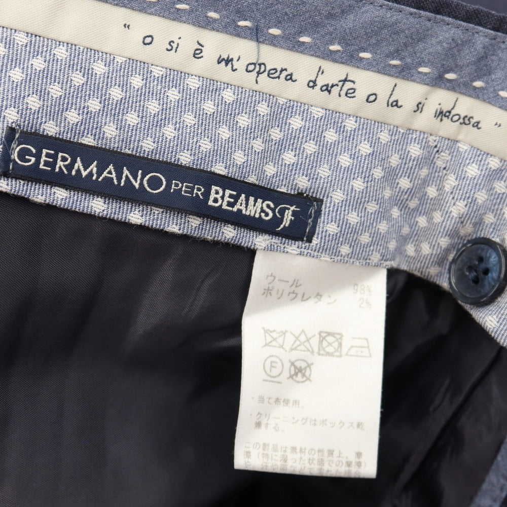 【中古】ジェルマーノ GERMANO BEAMS F別注 ストレッチ ウール ドレススラックスパンツ ネイビー【サイズ50】【 状態ランクB 】【 メンズ 】