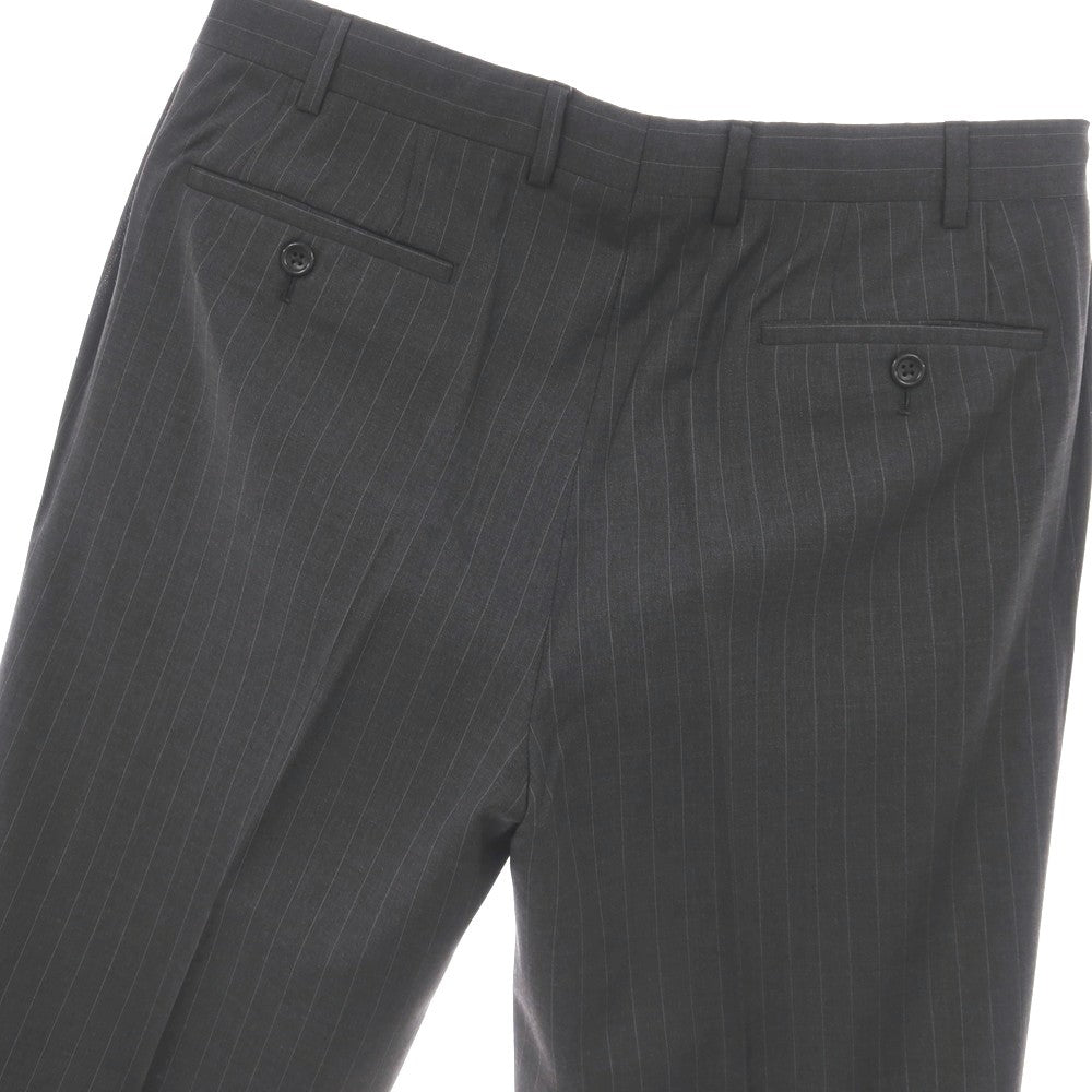 【中古】アルマーニ コレッツォーニ ARMANI COLLEZIONI ウール ピンストライプ ドレススラックスパンツ グレーxホワイト【サイズ50】【 状態ランクC 】【 メンズ 】