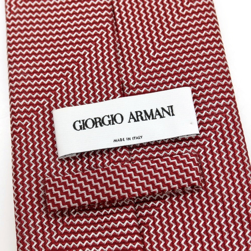 【中古】ジョルジオアルマーニ GIORGIO ARMANI シルク ネクタイ レッドxホワイト【 状態ランクC 】【 メンズ 】