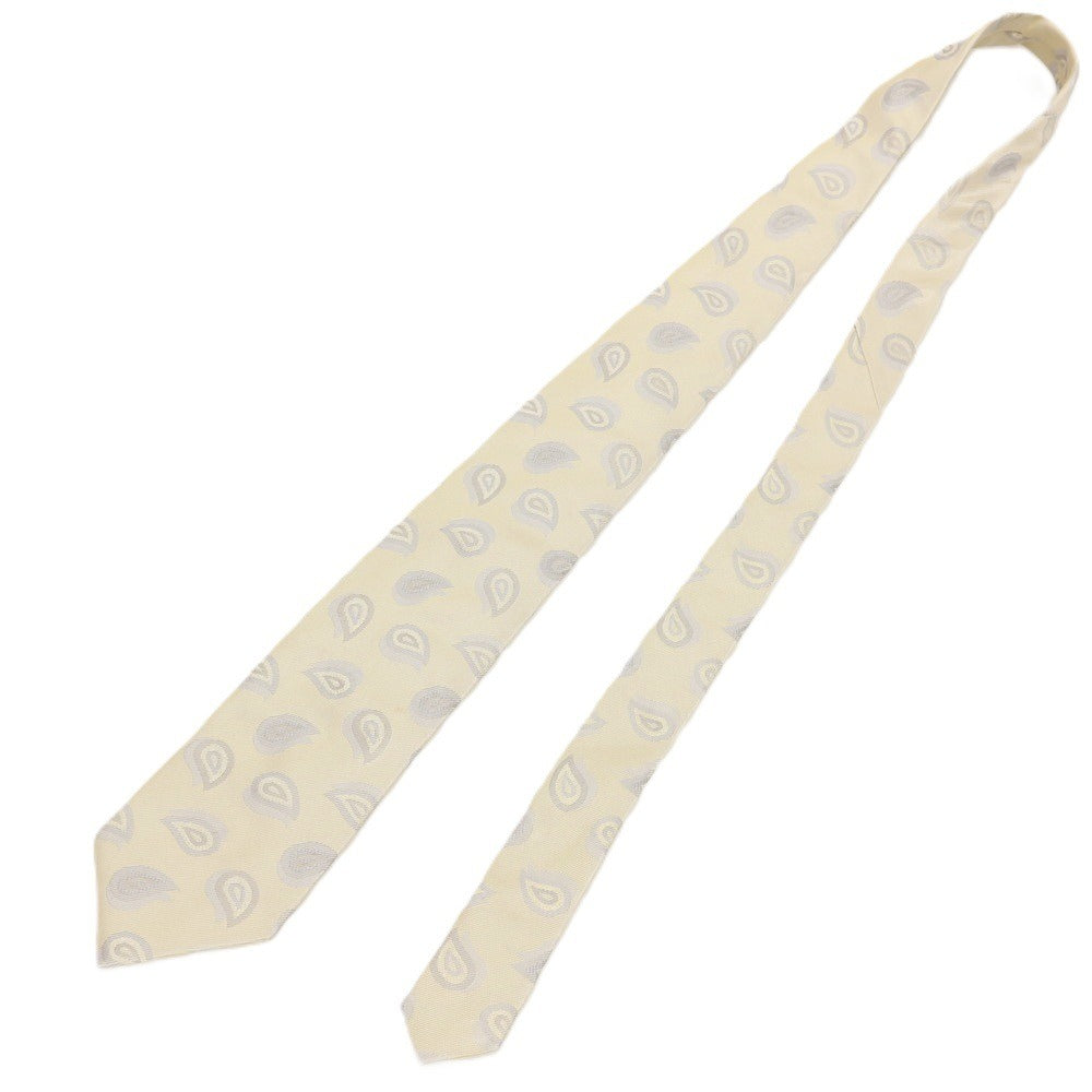 【中古】ジョルジオアルマーニ GIORGIO ARMANI シルク ペイズリー柄ネクタイ ベージュxグレー【 状態ランクC 】【 メンズ 】
