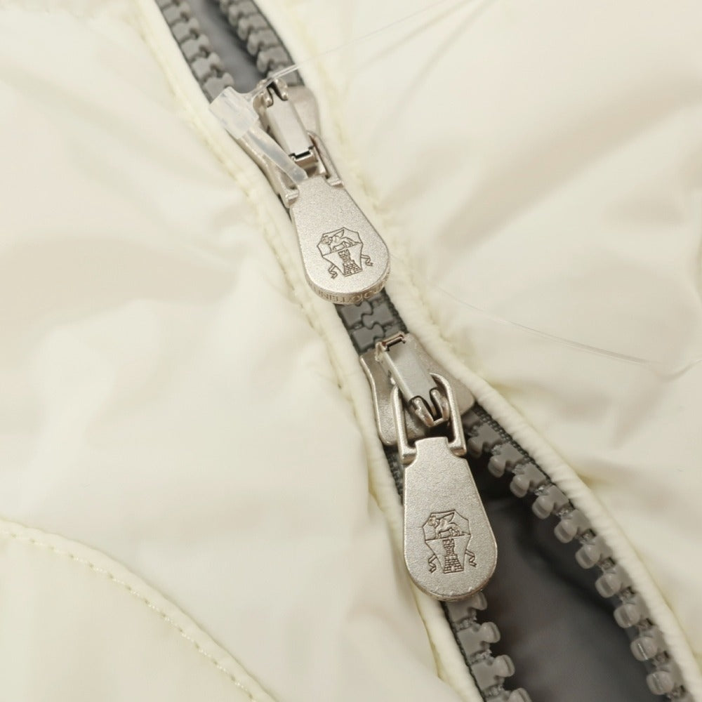 【中古】ブルネロクチネリ Brunello Cucinelli ナイロン スタンドカラー ダブルジップ ダウンベスト アイボリー【サイズS】【 状態ランクB 】【 メンズ 】