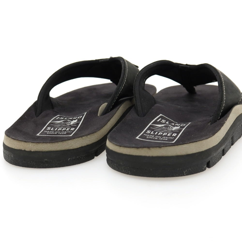 【中古】アイランドスリッパ ISLAND SLIPPER レザー系 サンダル ブラック【サイズ10】【 状態ランクC 】【 メンズ 】