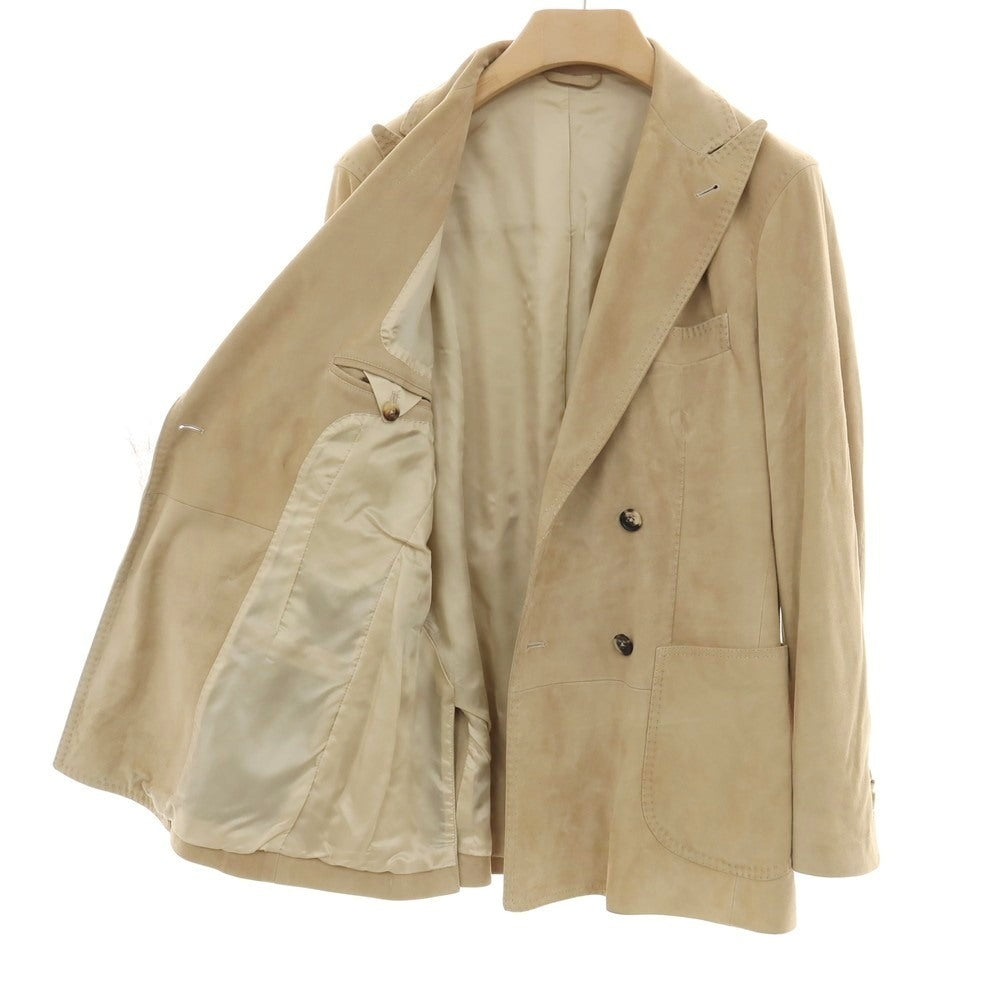 【中古】リングヂャケット RING JACKET 羊革 シープ スエード レザー ダブル4B カジュアルジャケット ベージュ【サイズ44】【 状態ランクC 】【 メンズ 】