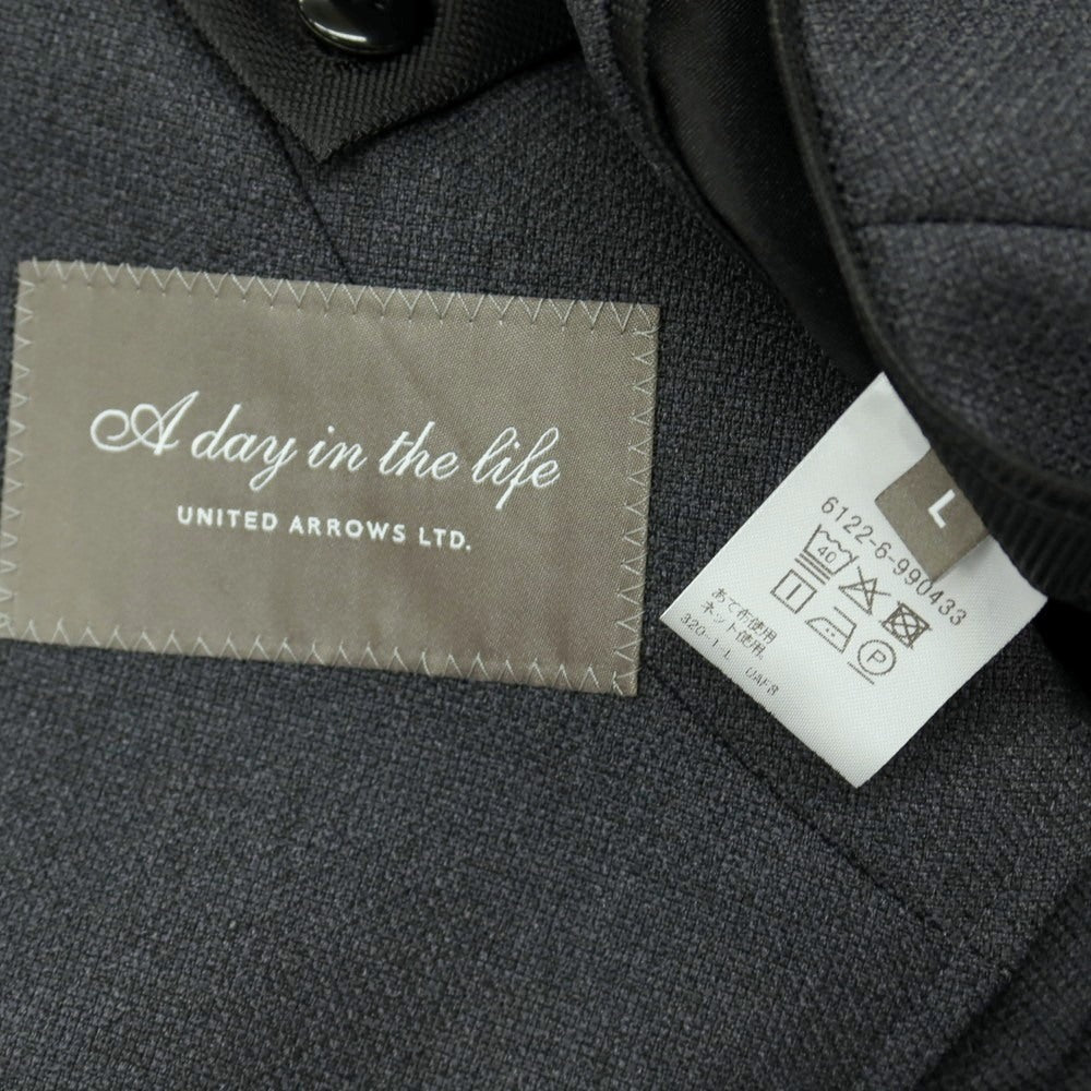 【中古】ア デイ イン ザ ライフ ユナイテッドアローズ a day in the life united arrows ポリエステル 2B カジュアルジャケット ダークグレー【サイズL】【 状態ランクA 】【 メンズ 】