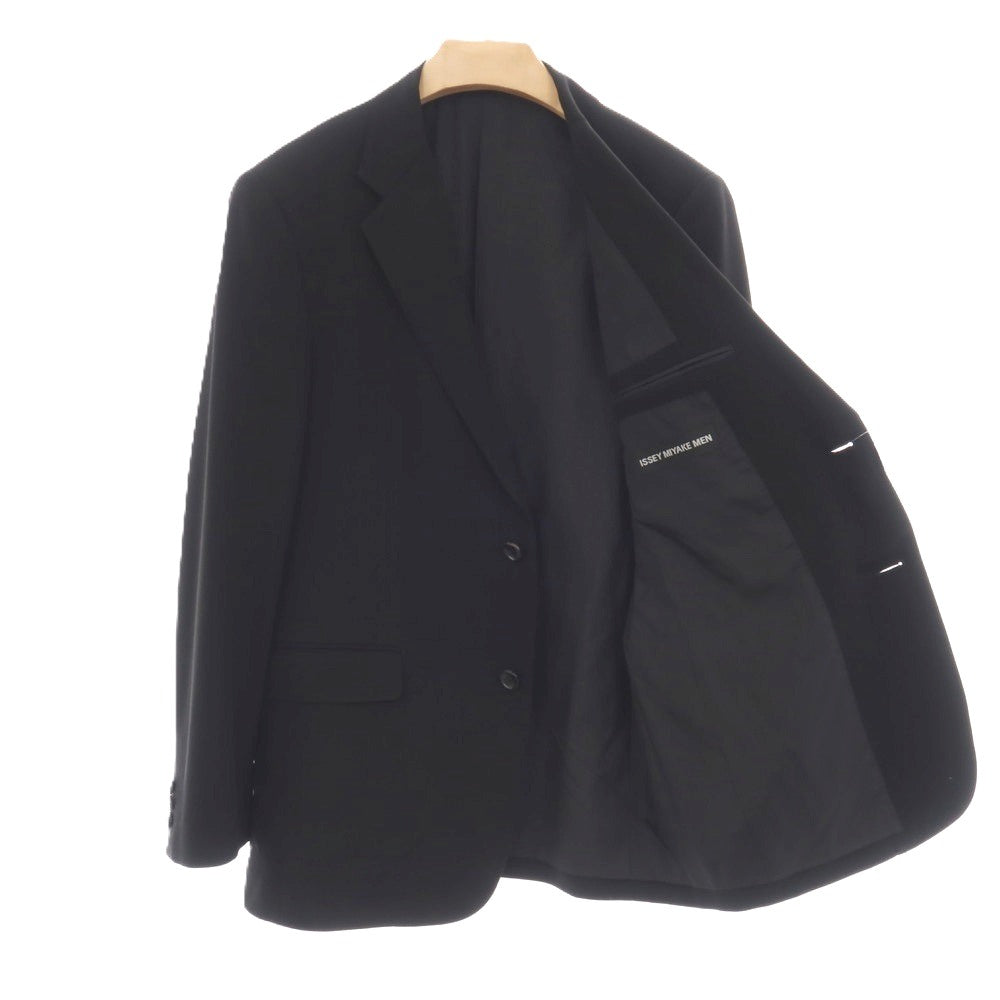 【中古】イッセイミヤケ メン ISSEY MIYAKE MEN ウール 2つボタンスーツ ブラック【サイズ3】【 状態ランクC 】【 メンズ 】