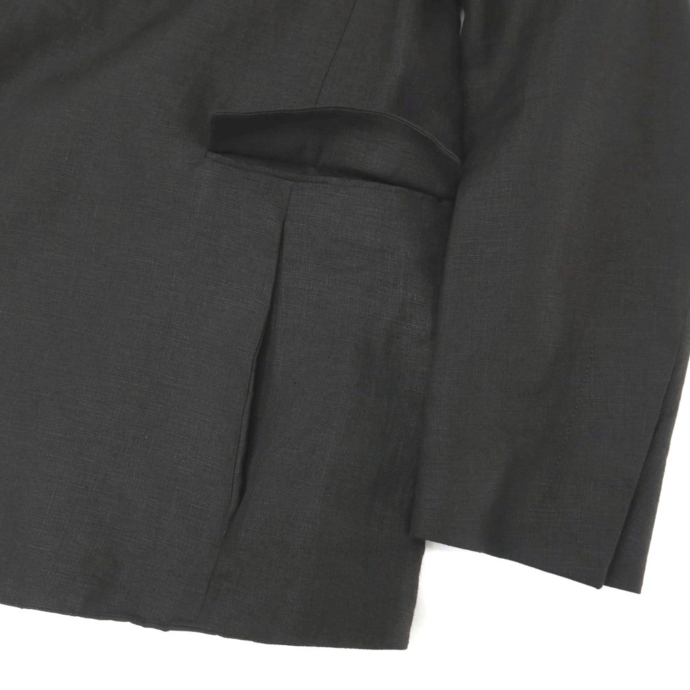 【中古】ディオールオム Dior Homme リネン ボタンレス カジュアルジャケット ブラック【サイズ46】【 状態ランクB 】【 メンズ 】